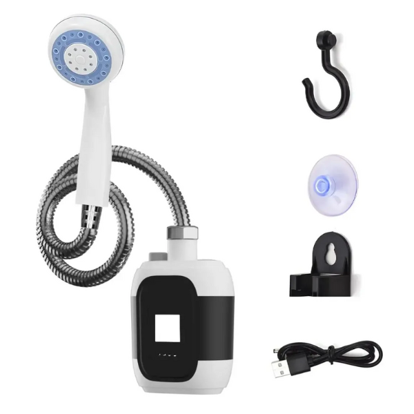 Ducha Camping Portátil Recargable Sumergible Con Linterna