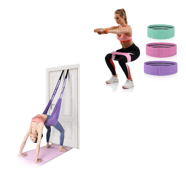 Columpio Cuerda Yoga + Bandas Ligas Elasticas Resistencia