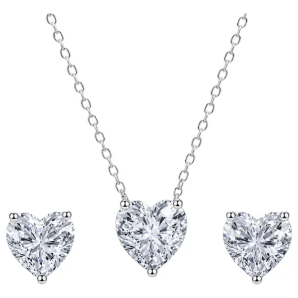 Set Pendientes Corazon